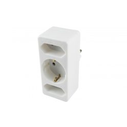 NV_13_WH Home NV 13/WH hálózati elosztó, 3 aljzat, 1 védőérintkezős aljzat (max. 3500W), 2 EURO alj