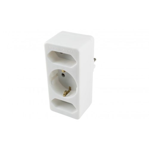 NV_13_WH Home NV 13/WH hálózati elosztó, 3 aljzat, 1 védőérintkezős aljzat (max. 3500W), 2 EURO alj