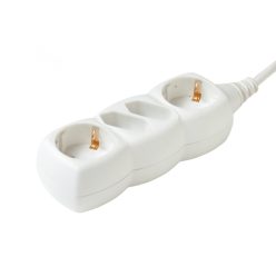   HOME NV 14-3/WH/1,5 hálózati elosztó, 3 m, H05VV-F 3G1,5 mm2 kábel, IP 20 kivitel, 2 védőérintkezős és 2 euro aljzat, max. 3500W, fehér
