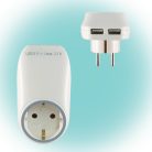 NV_2100_USB Home NV 2100 USB hálózati aljzat USB töltőaljzatokkal, 2xUSB töltőaljzat 5V/max.2,1A, f