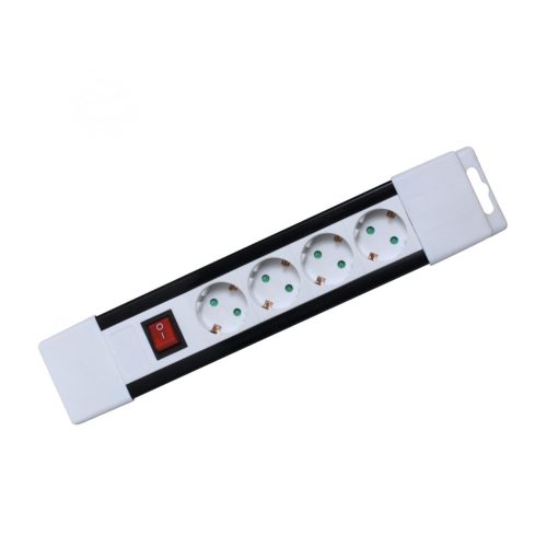 HOME PNV 04K/WH hálózati elosztó, 2 m, H05VV-F 3G1,0 mm2 kábel, kapcsolós, IP20 kivitel, 4 aljzat gyermekvédelemmel, max. 3500W, fehér, felakasztható