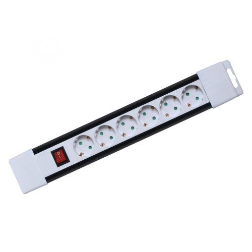 HOME PNV 06K/WH hálózati elosztó, 2 m, H05VV-F 3G1,0 mm2 kábel, kapcsolós, IP20 kivitel, 6 aljzat gyermekvédelemmel, max. 3500W, fehér, felakasztható