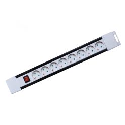   HOME PNV 08K/WH hálózati elosztó, 2 m, H05VV-F 3G1,0 mm2 kábel, kapcsolós, IP20 kivitel, 8 aljzat gyermekvédelemmel, max. 3500W, fehér, felakasztható