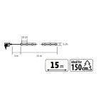 RLS15WH Home RLS15WH LED-es szalag mintákkal, ezüst színű szalag, 8 funkció, 150db hidegfehér LED, 
