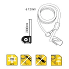 STANLEY S741-163 családi kulcskábeles kerékpár zár, 3 kulcsos, 2400 mm hosszúság