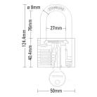 STANLEY S742-017 krómozott rézlakat, 50 mm, 3 kulcsos