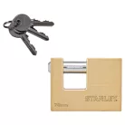 S742-026 STANLEY S742-026 négyszögletes tömör rézlakat, 70 mm, 3 kulcsos
