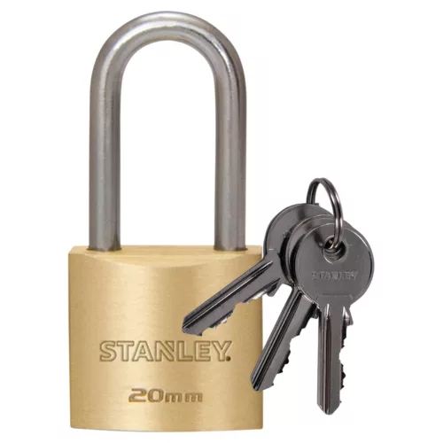 S742-040 STANLEY S742-040 rézlakat, 20 mm, 3 kulcsos, dupla reteszelésű kengyel