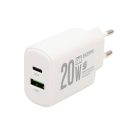 SA20PPS HOME SA20PPS USB hálózati gyorstöltő, 20 Watt, 2in1: USB-A + USB-C aljzat, QC + PD + PPS gy