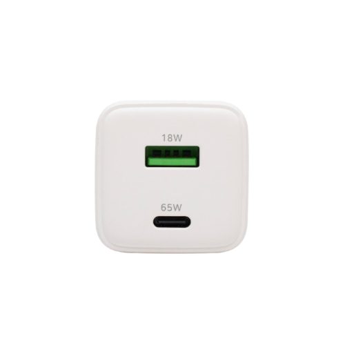 SA65PPS HOME SA65PPS USB hálózati szupergyors töltő, 65Watt, 2in1: USB-A + USB-C aljzat, QC + PD + 