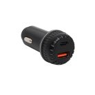 SAU34AC SAL SAU34AC autós USB töltő, 2in1, USB-A, USB-C, gyorstöltő, dupla töltő