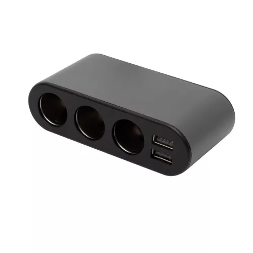 SAU80W SAL SAU80W autós feszültségelosztó és USB töltő, 3.4A USB töltő, max.80Watt, fém burkolat, V
