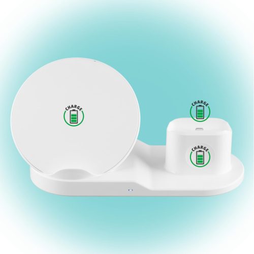 HOME SA 2000Qi vezeték nélküli töltő, 3in1, telefon, óra, fülhallgató, Qi szabvány, USB-C