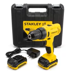 SCD121S2K STANLEY SCD121S2K akkumulátoros fúró-csavarozó, 12 V, 1,5 Ah, 26 Nm forgatónyomaték, max.