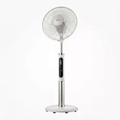   HOME SFR 40 3D álló ventilátor, 60 W, 3 fokozat, 40 cm-es lapátátmérő, 3D-s oszcillálás, távirányító, átlátszó lapát, LED kijelző, fehér