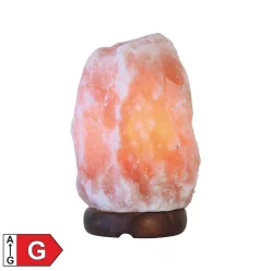 SKL_12 Home SKL 12 sókristálylámpa, fa talp E14 foglalattal, 1,5 m tápkábel kapcsolóval, 1-2 kg töm