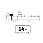 SLC200WW Home SLC200WW szolár fényfüzér, 200db melegfehér LED, 14m hosszúság, zöld vezeték, kültéri