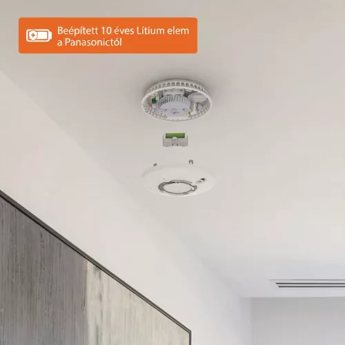 FireAngel ST-630-INT hő- és füstérzékelő, kombinált, Thermoptek multiszenzor, lángálló műanyag, tesztüzemmód, ~10 év élettartam, hálózatba kapcsolható