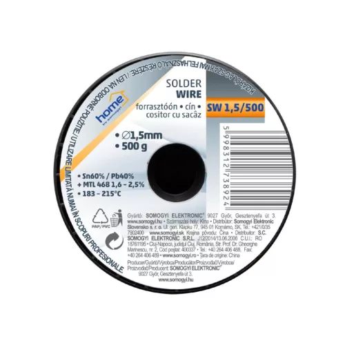 SW_1_5_500 Home SW 1,5/500 forrasztóón, 1,5mm, 500g, európai gyártótól származó kiváló minőségű for