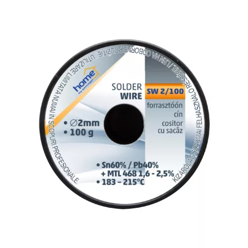 SW_2_100 Home SW 2/100 forrasztóón, 2mm, 100g, európai gyártótól származó kiváló minőségű forrasztó
