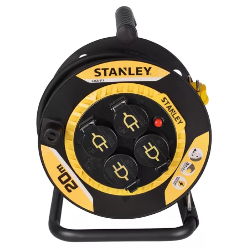 SXCR-111 STANLEY kábeldob, max. 3000 W, IP44, H07RN-F 3G1,5 mm² 20m kábel, kül- és beltéri kivitel