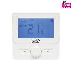   HOME THES25WWIFI vezeték nélküli szobatermosztát, smart, hordozható és falra szerelhető, Wi-Fi kapcsolat, programozható, ablaknyitás érzékelés, fehér