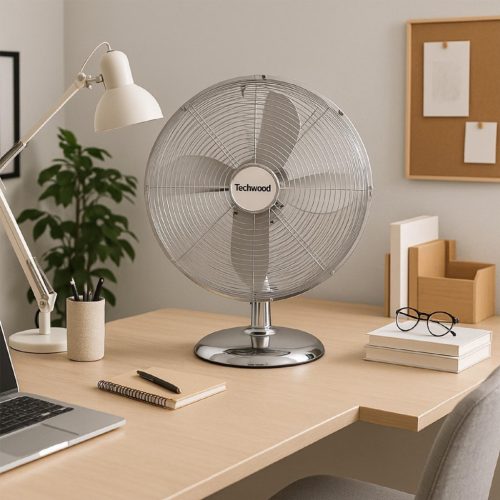 TVI-335 Techwood TVI-335 fém asztali ventilátor, 30 cm-es lapátátmérő, 45 W, 3 sebesség, oszcillálá