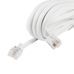 T_5-5_WH Home T 5-5/WH telefoncsatlakozó kábel, 6P/4C (RJ 11), dugó - dugó, fehér, 5m