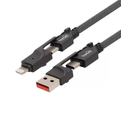 USB4X1 Home USB4X1 töltőkábel, 4in1, USB C-C / A-C / C-LIGHTNING / A-LIGTNING, 1.1 méter, 66W gyors