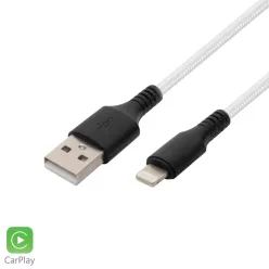 USBAL1 Home USBAL1 töltőkábel, USB A / Lightning, 2.1A, 1m, szövött, fehér