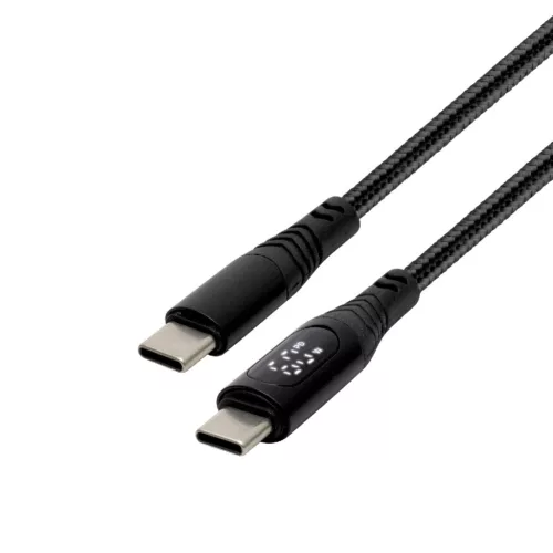 USBCC100PM Home USBCC100PM töltőkábel, USB-C / USB-C, 1.2 méter, 100W gyorstöltés, teljesítménymérő