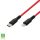 HOME USBCL1 töltőkábel, USB-C / Lightning, 2.1A, 1m, szövött, piros