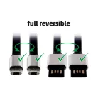 USBF_2 Home USBF 2 töltőkábel, 2 oldalú, fordítható, USB-A dugó, microUSB-B dugó, 2m, 2,1A, adatkáb