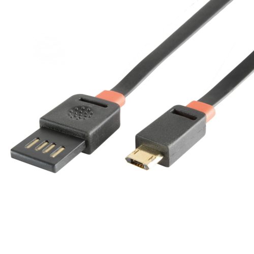 USBF_3 Home USBF 3 töltőkábel, 2 oldalú, fordítható, USB-A dugó, microUSB-B dugó, 3m, 2,1A, adatkáb