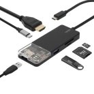 USBHUB6 Home USBHUB6 dokkoló állomás, 4K HDMI, egér, billentyűzet, TF/microSD, SD, USB tároló, mere