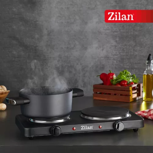 ZLN2181 Zilan ZLN2181 elektromos főzőlap, 2500 W, 2 főzőlap, 2 db hőmérséklet szabályozó, fekete