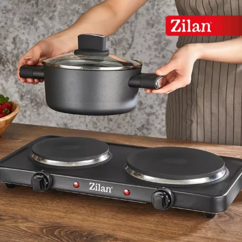 ZLN2181 Zilan ZLN2181 elektromos főzőlap, 2500 W, 2 főzőlap, 2 db hőmérséklet szabályozó, fekete