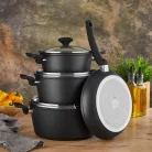 ZLN3277 Zilan ZLN3277 edénykészlet, 7 db-os, tapadásmentes belső bevonat, 3 edény és 1 serpenyő, fe