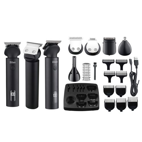 ZLN8672 Zilan ZLN8672 Zeus haj- és testszőrnyíró készlet, rozsdamentes acél penge, 15 féle tartozék