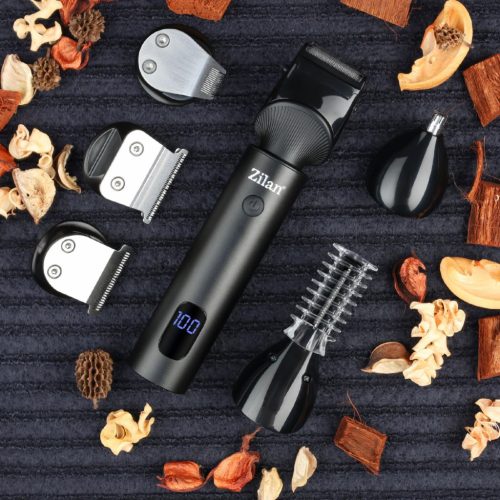 ZLN8672 Zilan ZLN8672 Zeus haj- és testszőrnyíró készlet, rozsdamentes acél penge, 15 féle tartozék