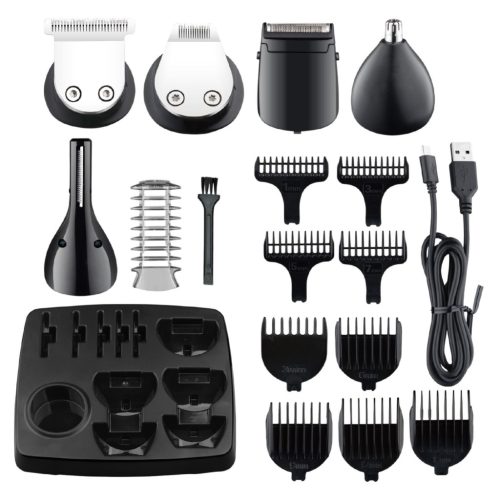 ZLN8672 Zilan ZLN8672 Zeus haj- és testszőrnyíró készlet, rozsdamentes acél penge, 15 féle tartozék