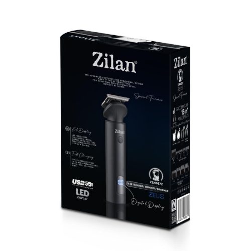 ZLN8672 Zilan ZLN8672 Zeus haj- és testszőrnyíró készlet, rozsdamentes acél penge, 15 féle tartozék