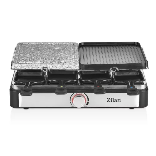 ZLN8863 Zilan ZLN8863 raclette grill, 1500 W, 2 az 1-ben, alumínium sütőlap, tapadásmentes bevonat,