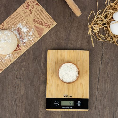 ZLN8989 Zilan ZLN8989 konyhai mérleg, max. 5kg, LCD kijelző, 5 féle mértékegység, elemes tápellátás